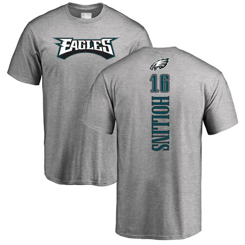 Men Philadelphia Eagles #16 Mack Hollins Ash Backer NFL T Shirt->philadelphia eagles->NFL Jersey